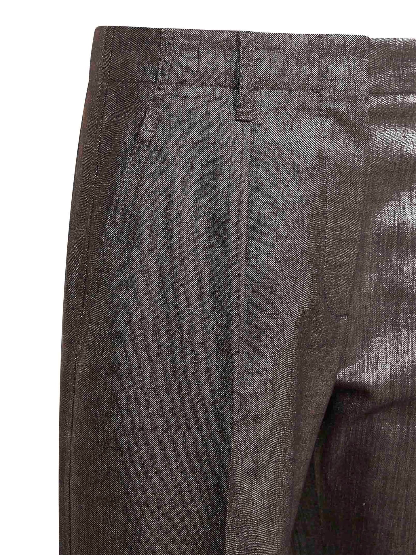 Brown Sparkling twill Chino Pleated trousers
