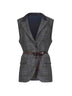 Grey Prince of Wales belted vest