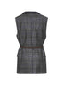 Grey Prince of Wales belted vest
