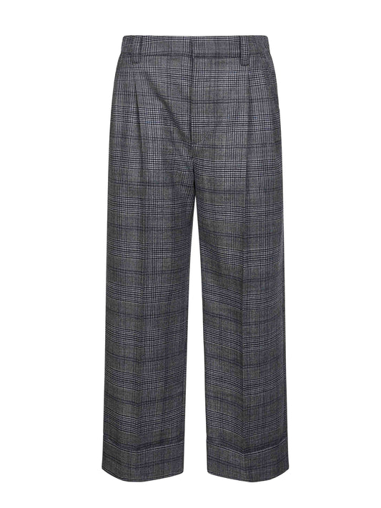 Grey Prince of Wales Sartorial Crop trousers