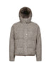 Beige reversible hooded down jacket