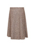 Brown flecked chevron kilt skirt with monili