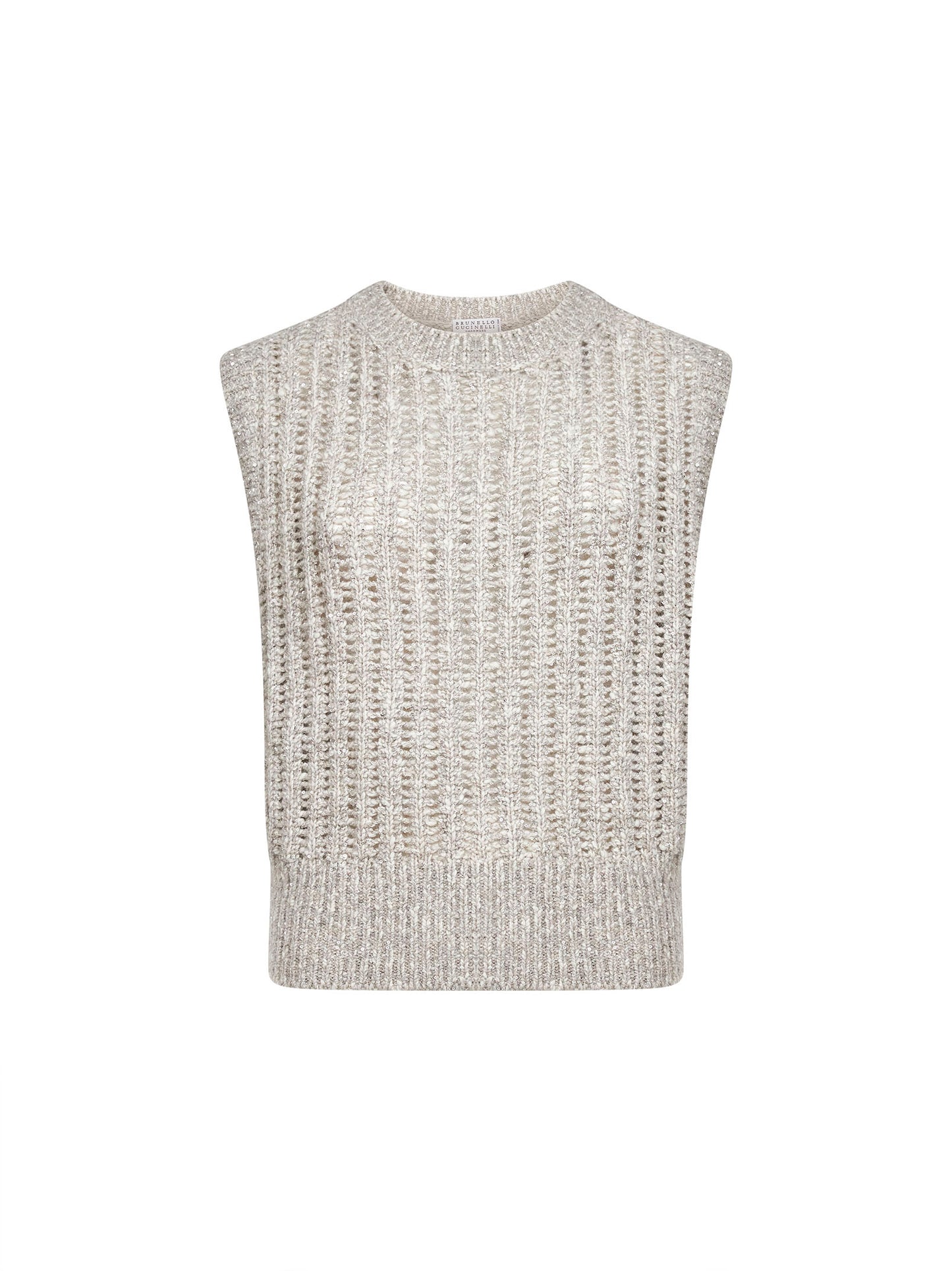 Grey cashmere blend Dazzling Rib vest