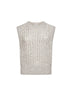 Grey cashmere blend Dazzling Rib vest