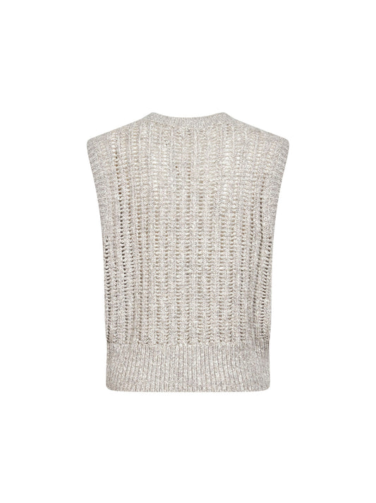 Grey cashmere blend Dazzling Rib vest