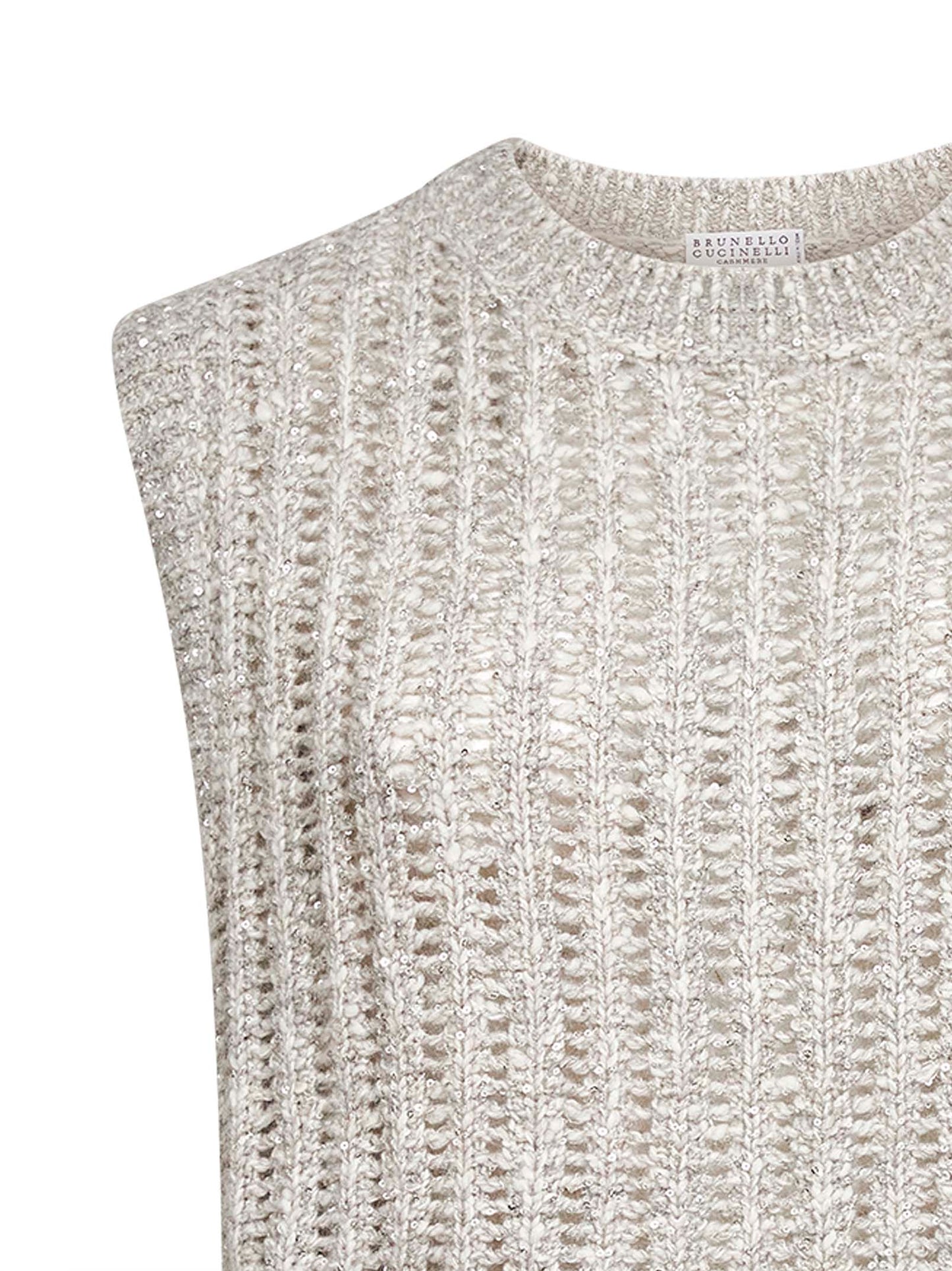 Grey cashmere blend Dazzling Rib vest