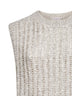 Grey cashmere blend Dazzling Rib vest