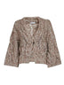 Beige melange cable knit cardigan