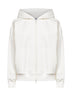 White Shiny Trims zip-up hoodie