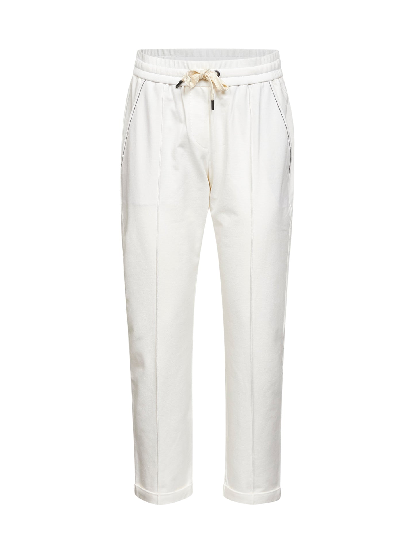 White stretch fleece monili Track trousers