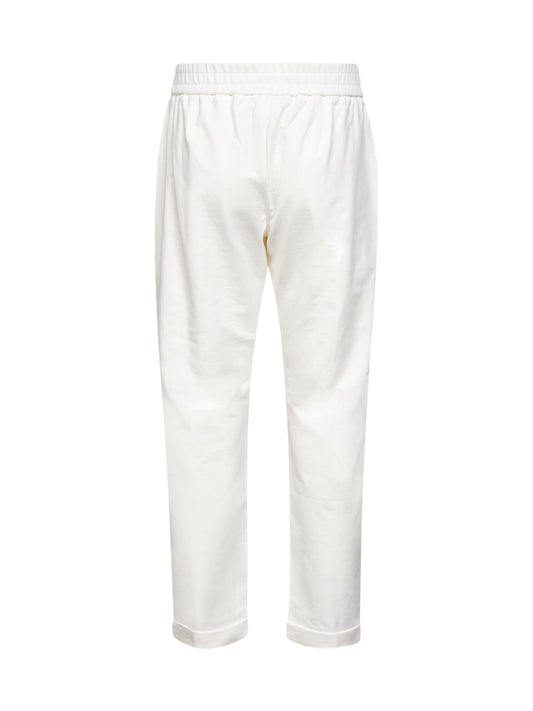 White stretch fleece monili Track trousers