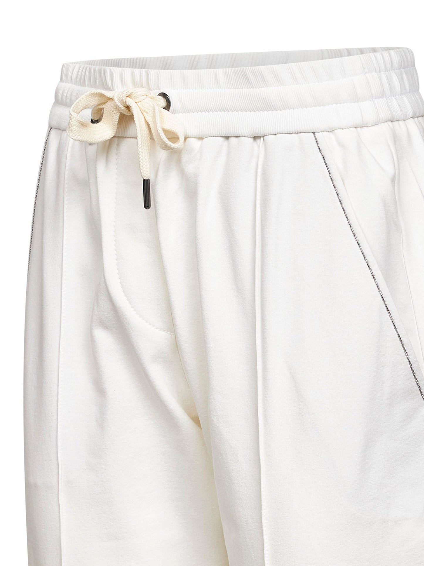 White stretch fleece monili Track trousers