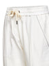 White stretch fleece monili Track trousers