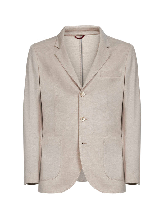 Giacca in jersey di cashmere beige
