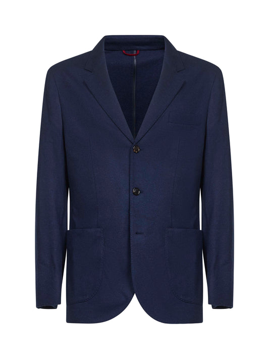 Blue cashmere jersey blazer
