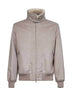 Bomber in beaver di cashmere membranato beige