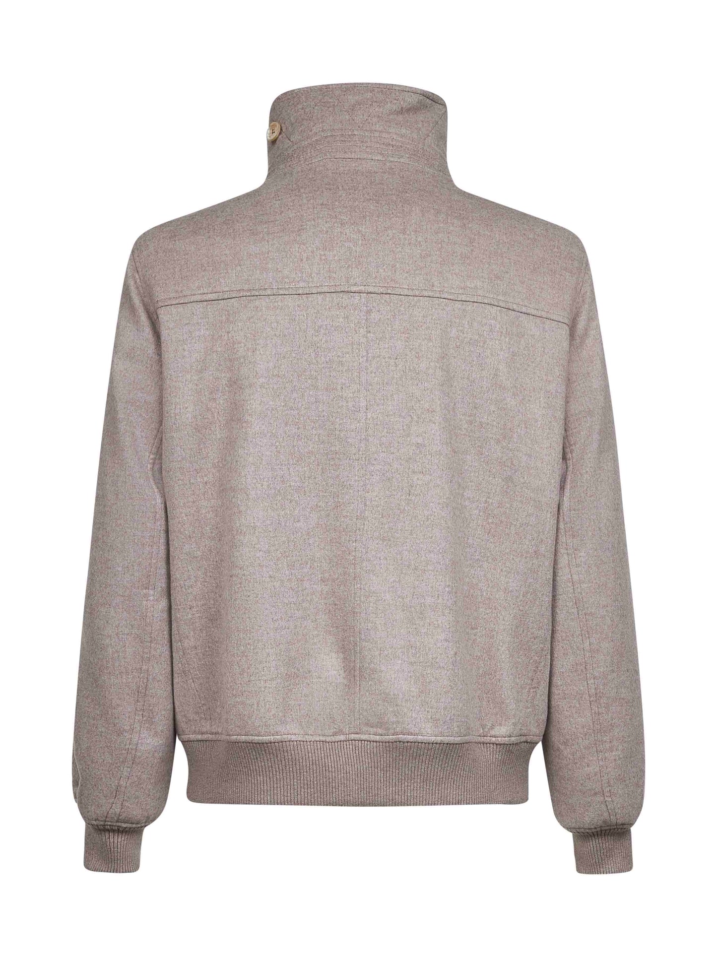 Bomber in beaver di cashmere membranato beige