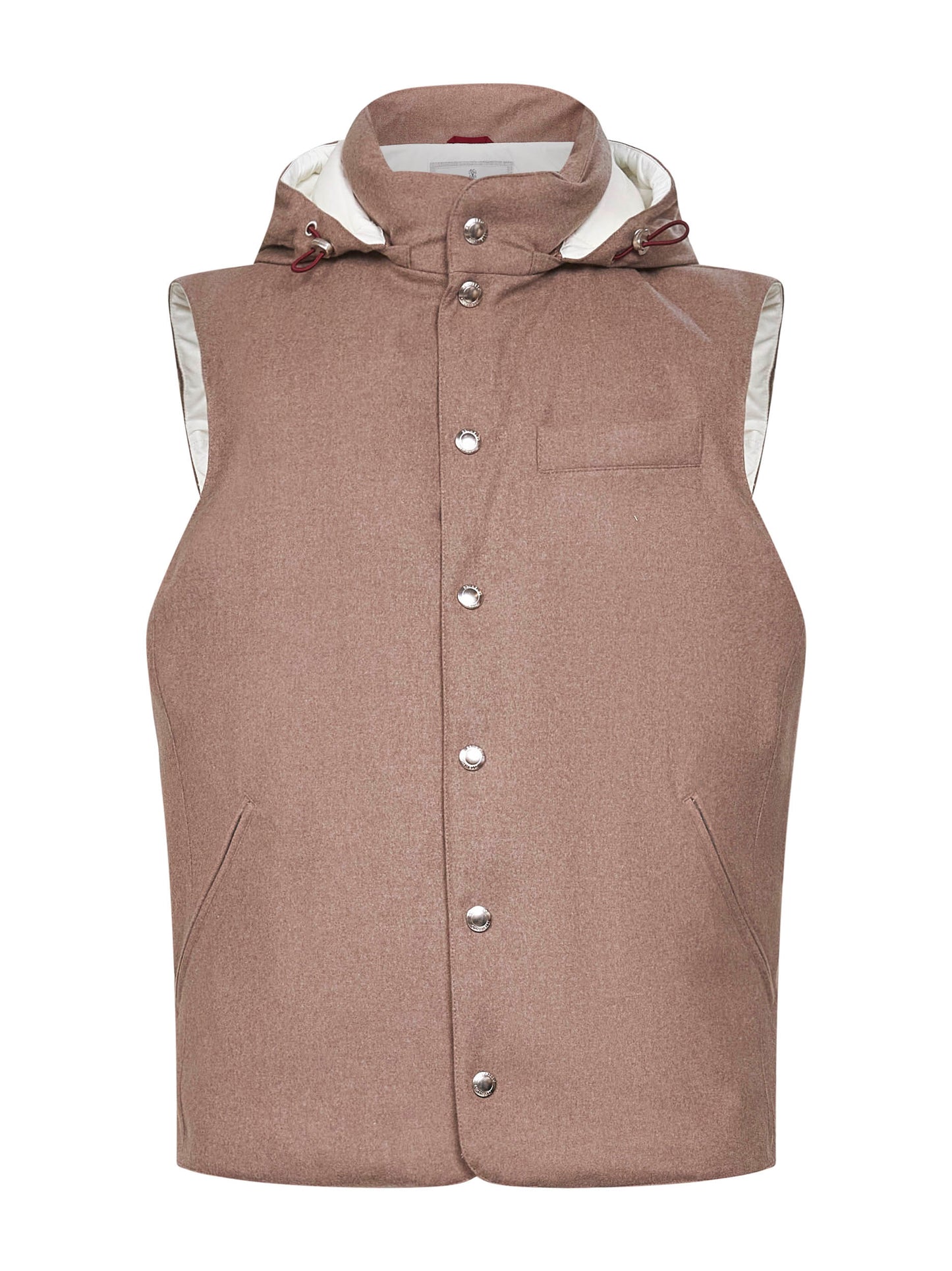 Clay wool padded hooded vest