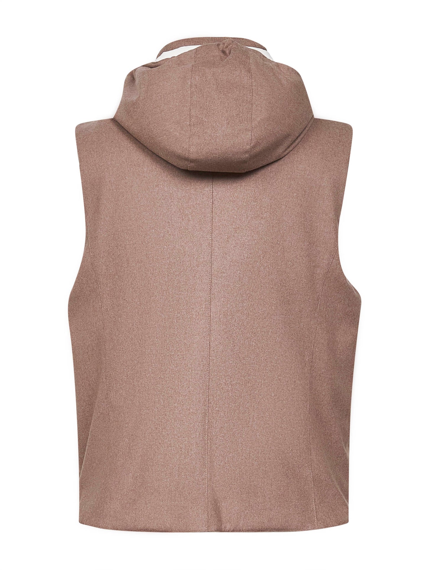 Clay wool padded hooded vest