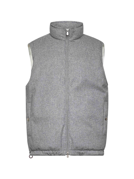 Grey wool canvas padded vest