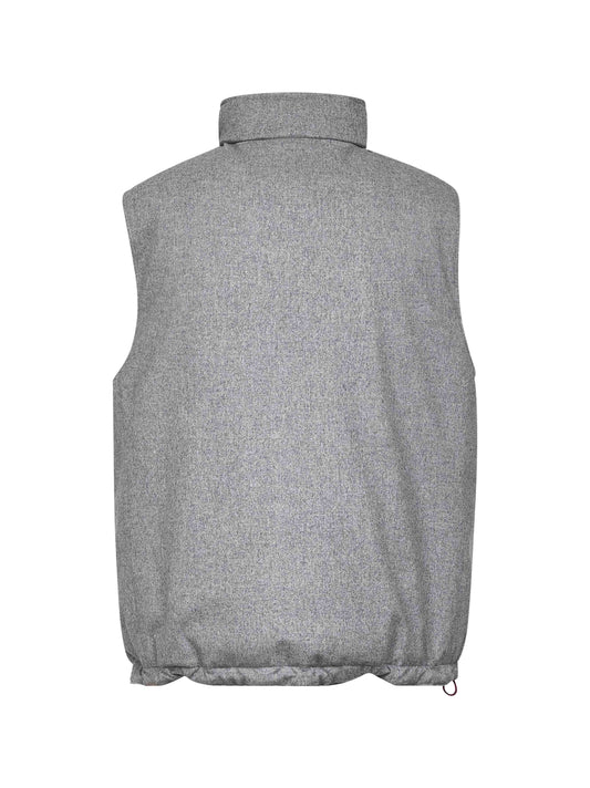 Grey wool canvas padded vest