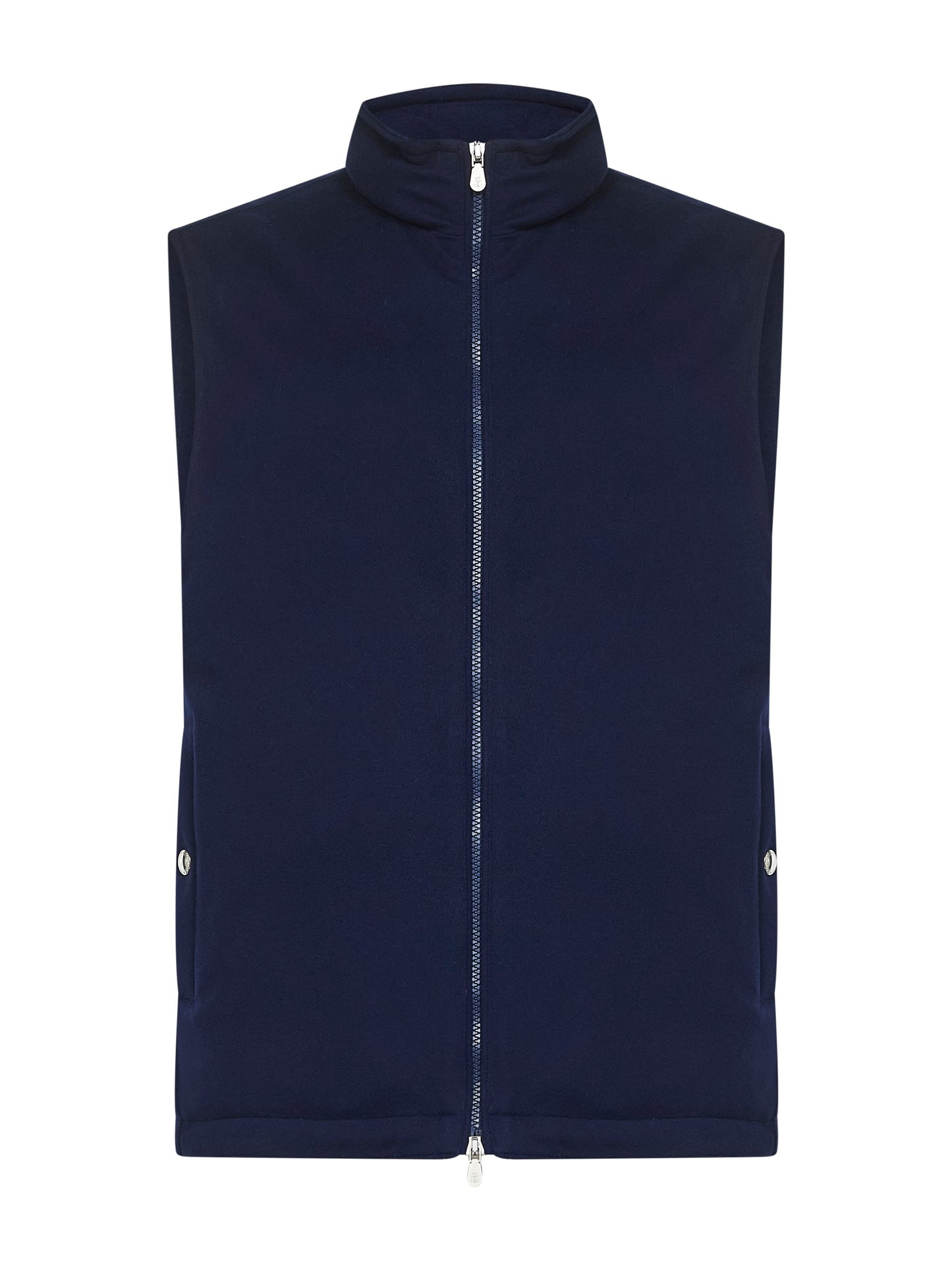 Blue wool canvas padded vest