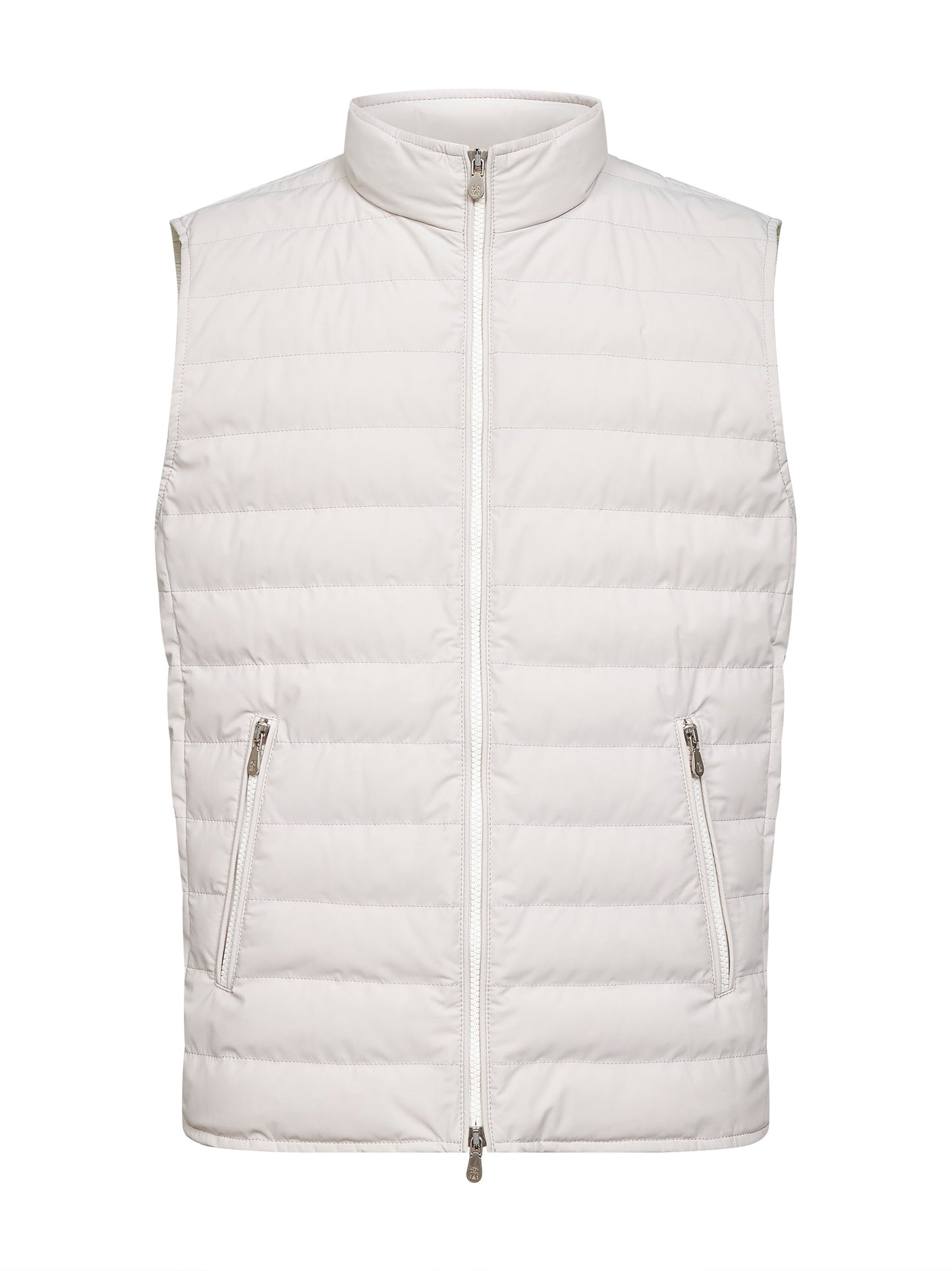 Ivory bonded taffeta padded vest