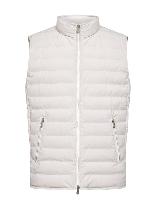 Ivory bonded taffeta padded vest