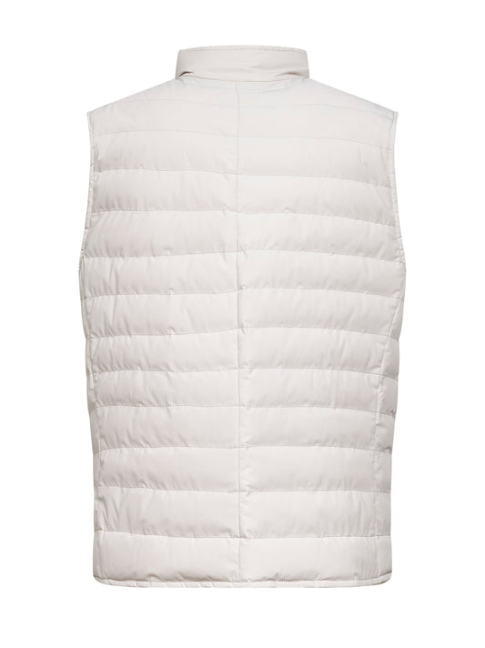 Ivory bonded taffeta padded vest
