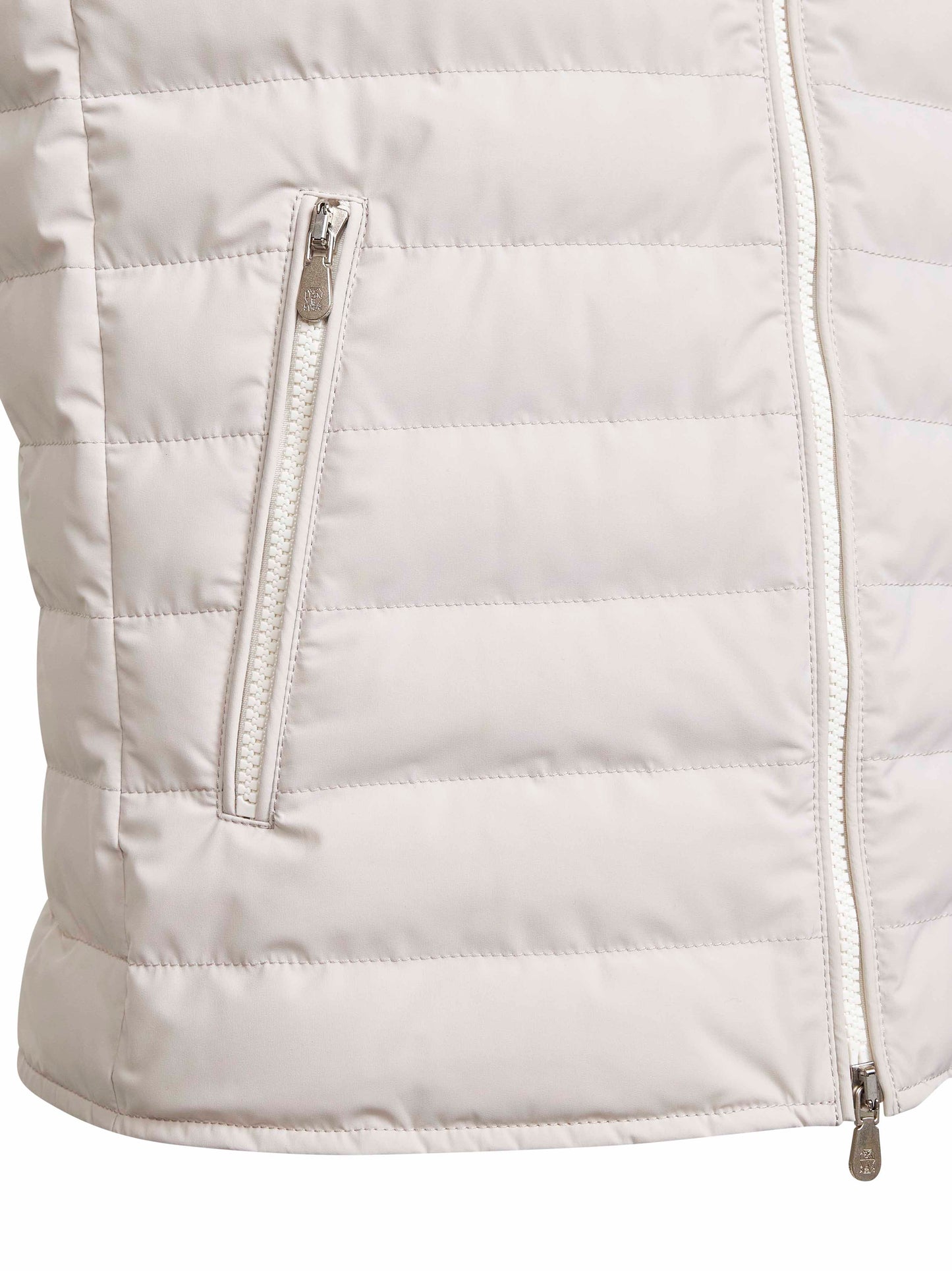 Ivory bonded taffeta padded vest