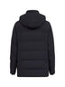 Blue nylon hooded down jacket