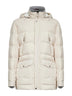 Ivory nylon hooded down jacket