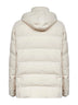 Ivory nylon hooded down jacket
