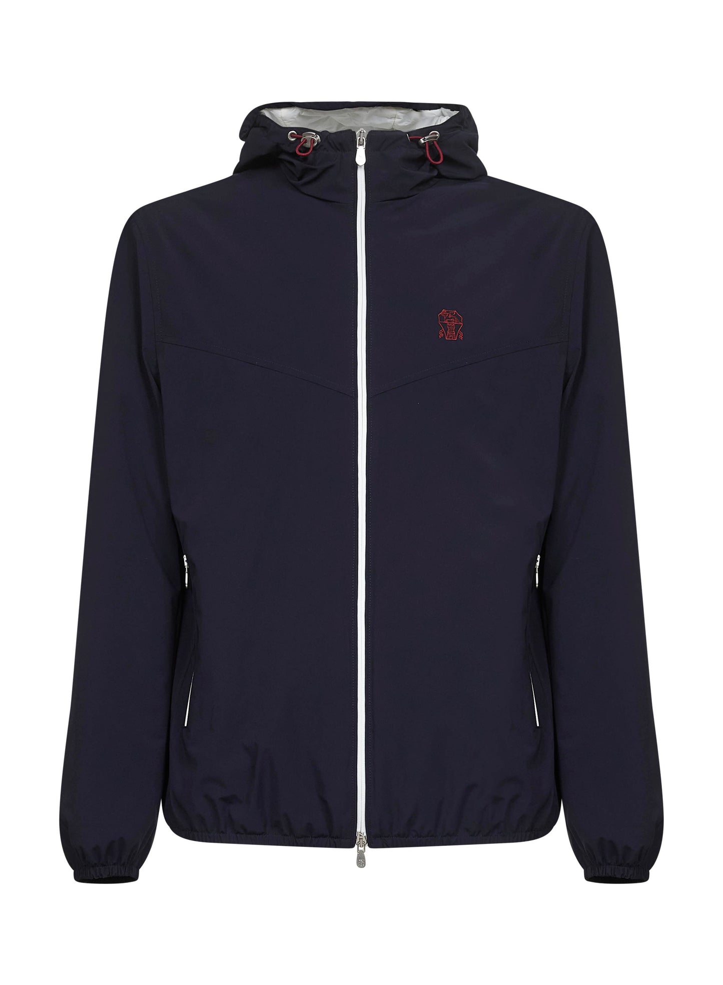 Giacca con cappuccio in nylon blu