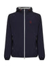 Giacca con cappuccio in nylon blu