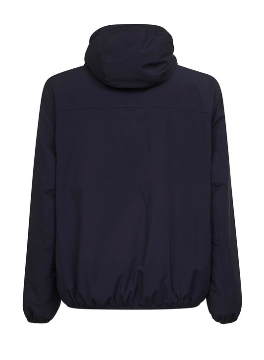 Giacca con cappuccio in nylon blu