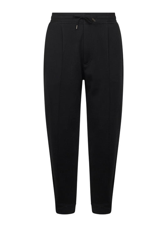 Black techno cotton joggers