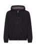 Felpa con zip e cappuccio in felpa double nera