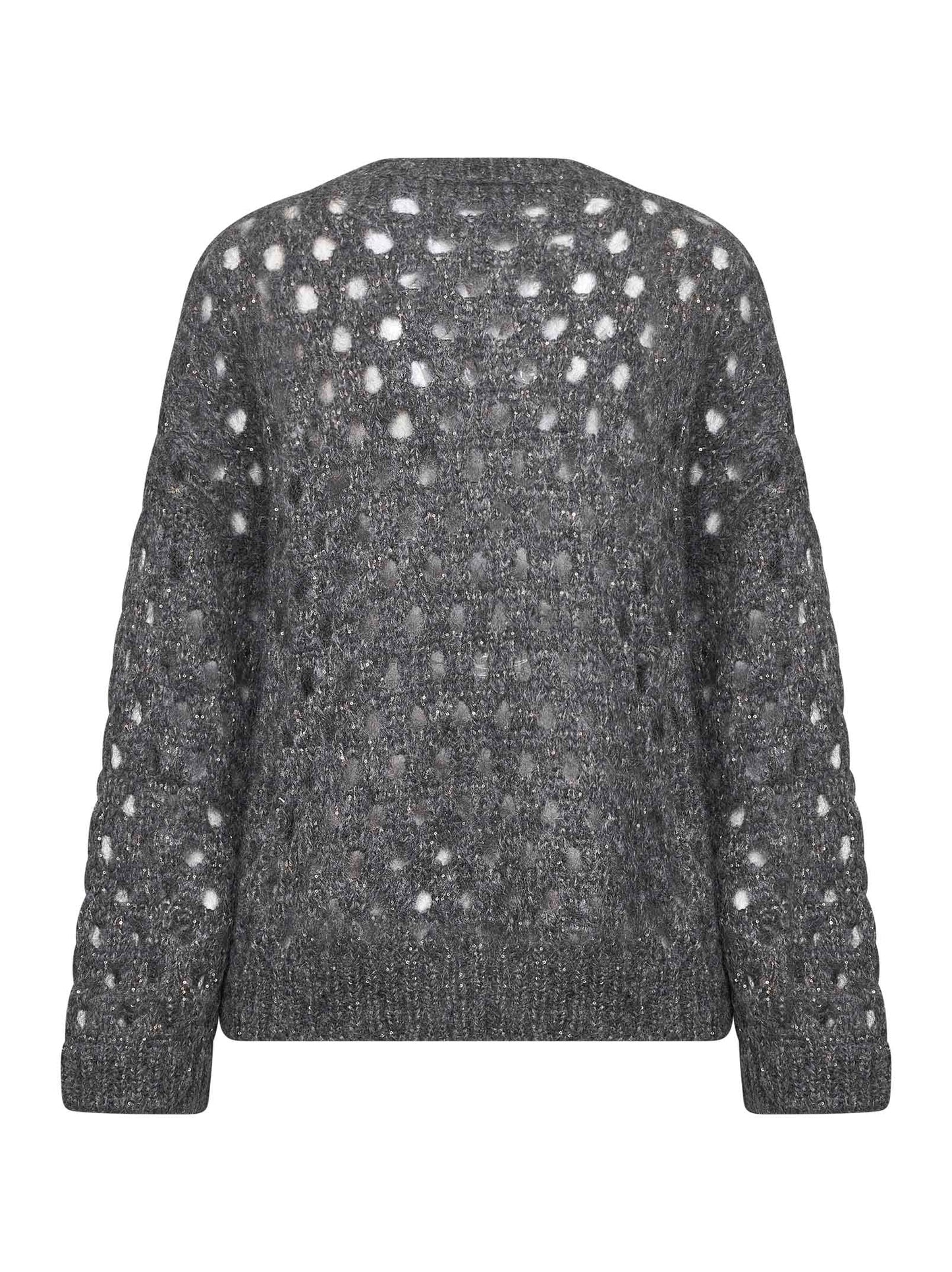 Maglia Dazzling Net in mohair e lana Wispy grigio