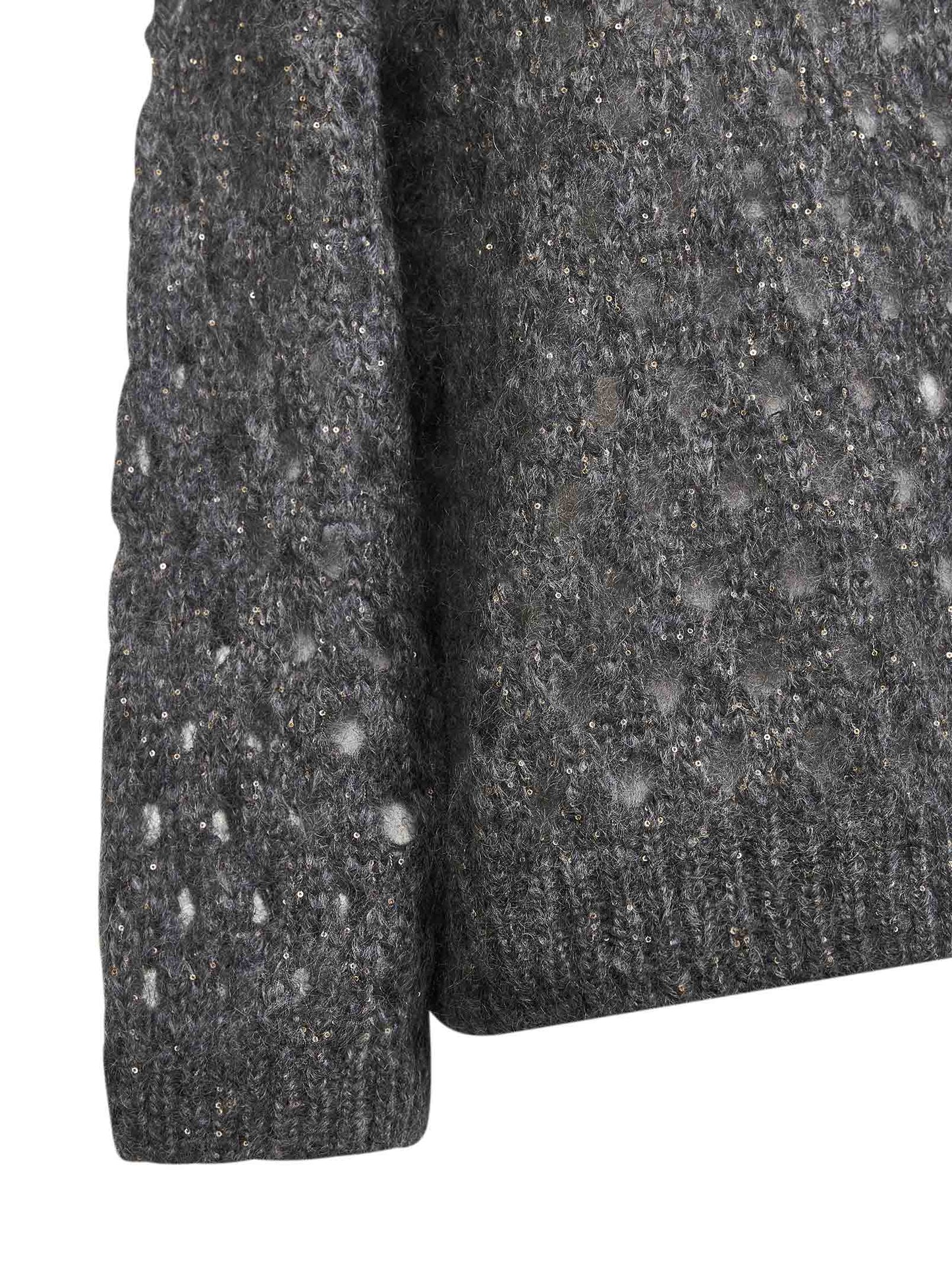 Maglia Dazzling Net in mohair e lana Wispy grigio