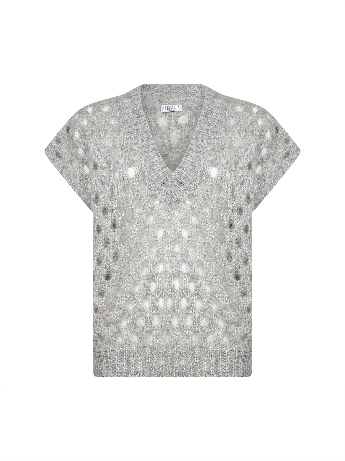 Grey mohair and Wispy wool Dazzling Net vest