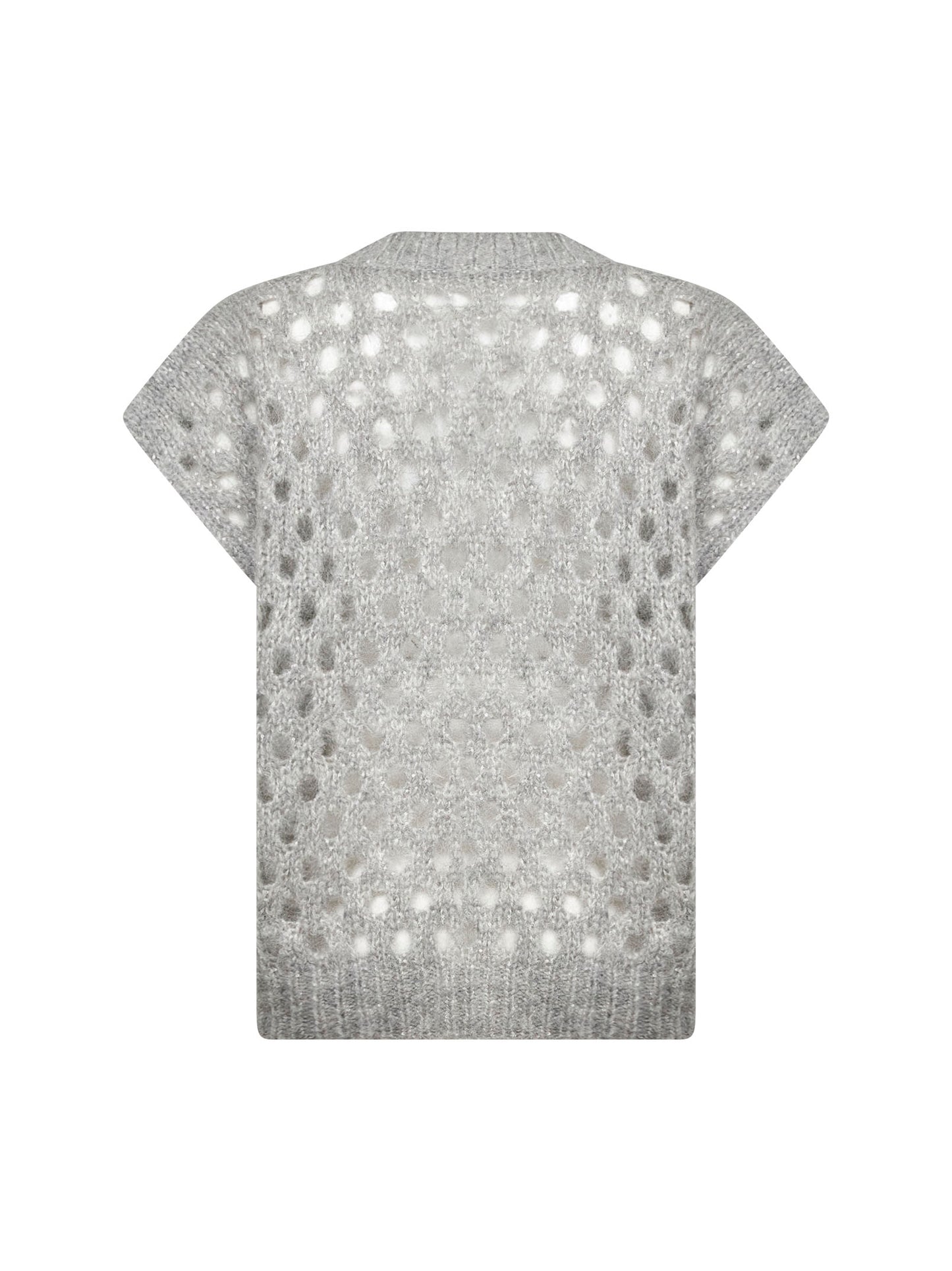 Grey mohair and Wispy wool Dazzling Net vest
