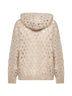 Beige mohair and Wispy wool Dazzling Net zip-up hooded cardigan