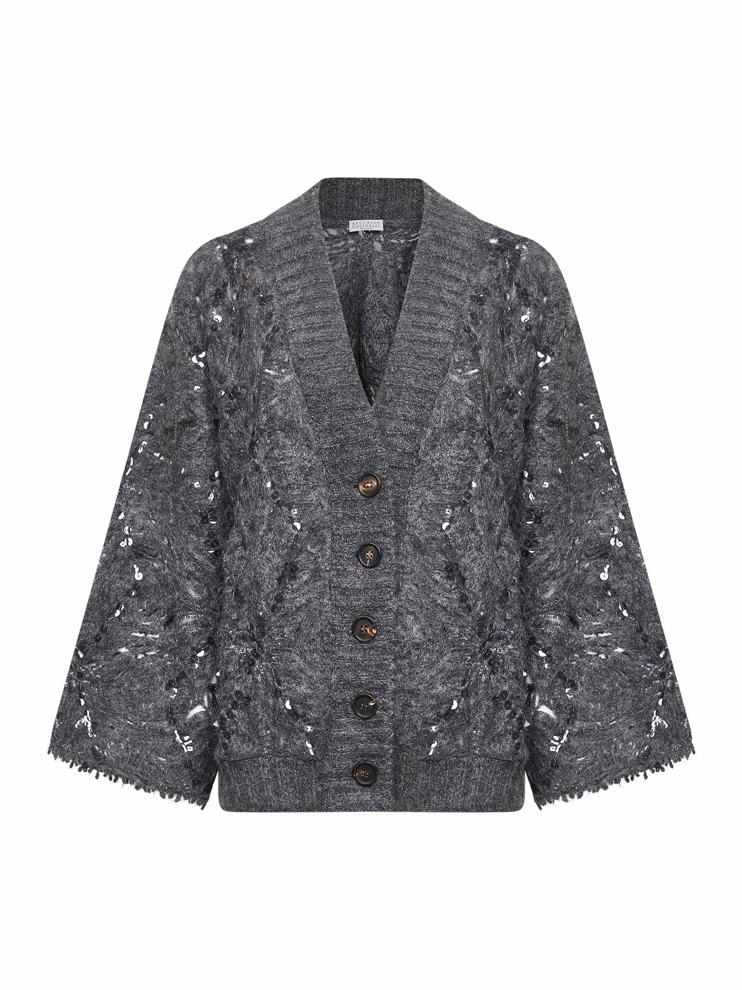 Grey wool knit Dazzling cardigan