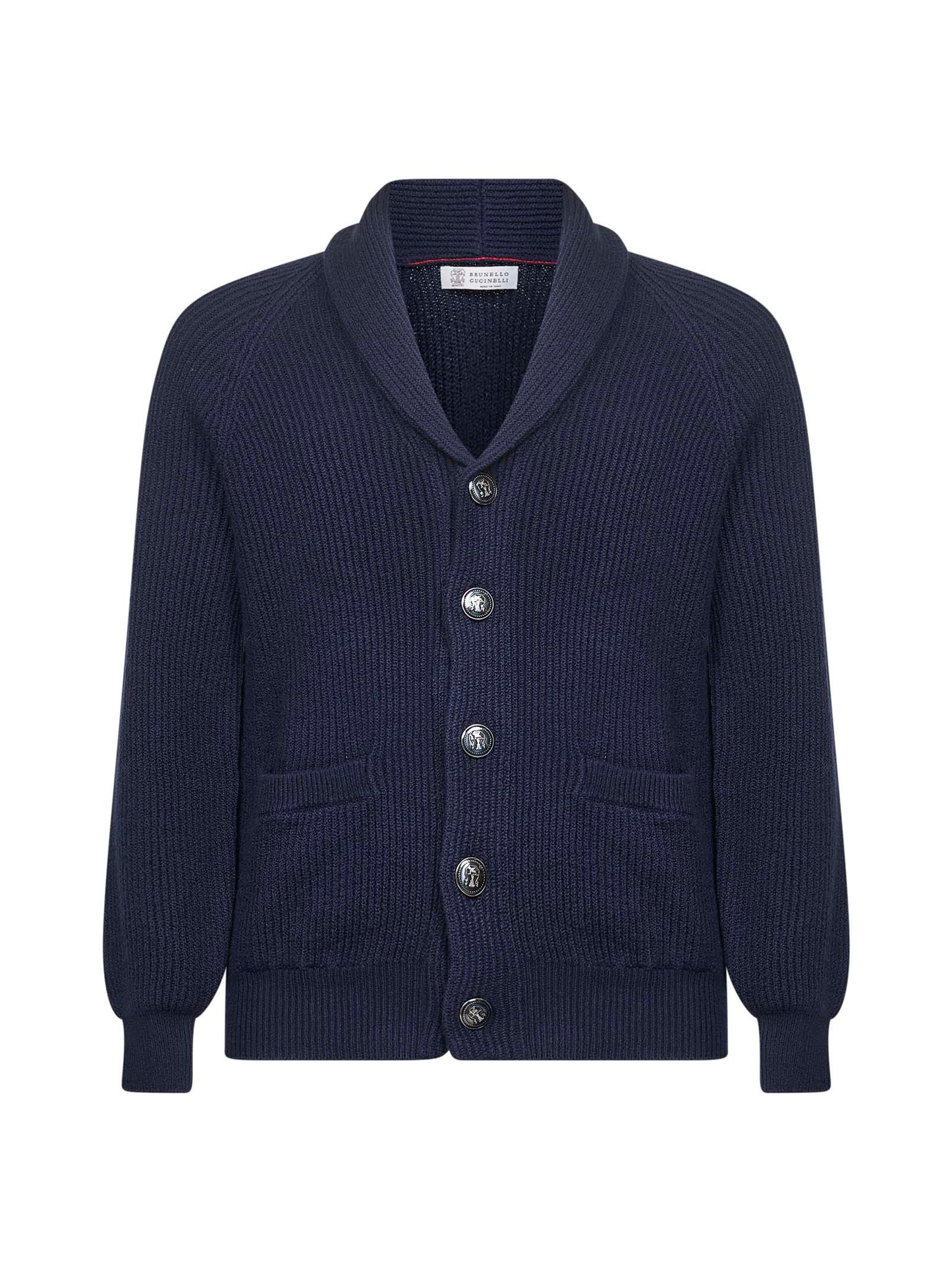 Blue malfilé cotton cardigan
