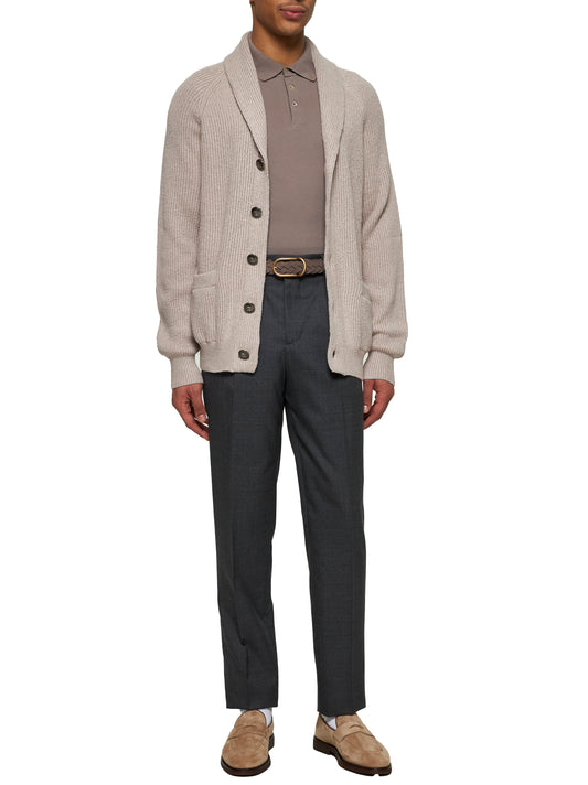 Jute malfilé cotton cardigan