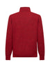 Red alpaca blend flecked turtleneck sweater