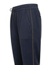 Blue interlock Precious Stripe trousers