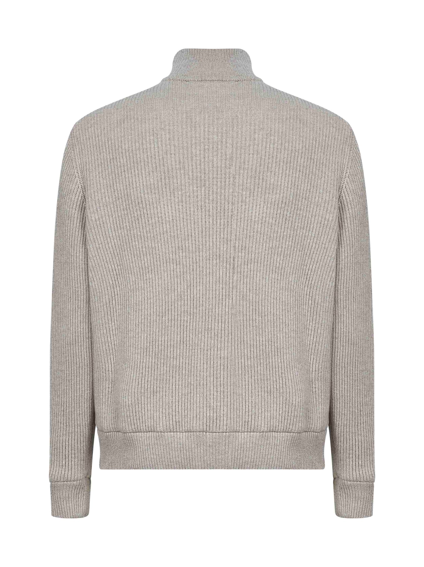 Grey suede and knit bomber jacket