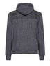 Giubbino con cappuccio in camoscio e maglia grigio